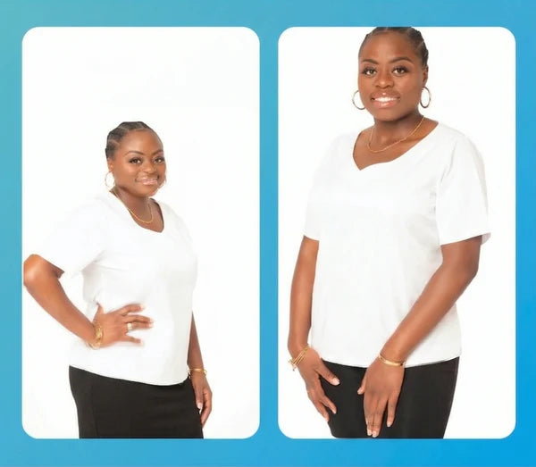Women's Glossy White V Neck Short Sleeve Blouse for Special Occasion