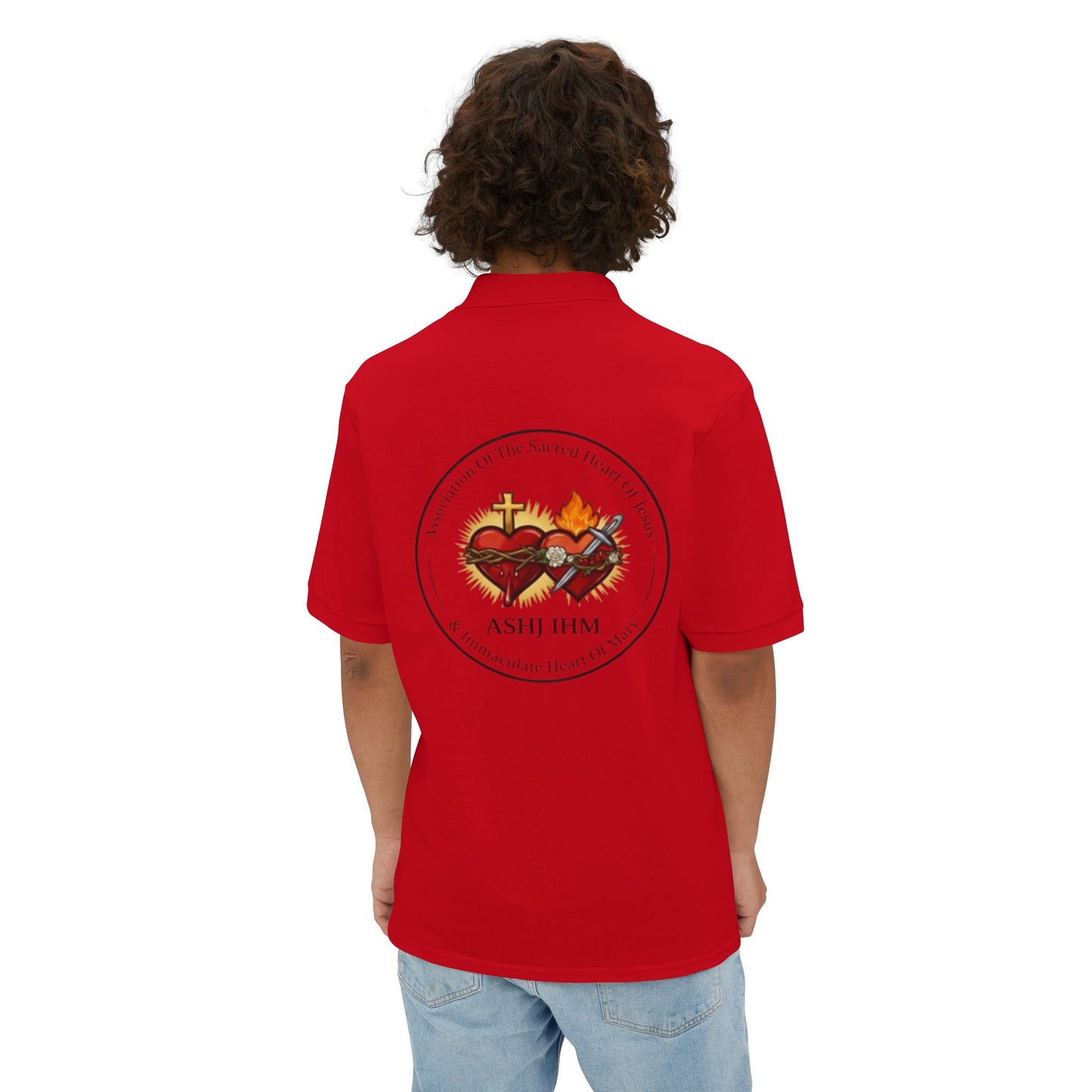 Sacred Hearts Polo T-Shirt Red